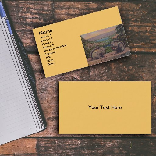 Customizable Vintage Squirrels Mountain Scene Business Card Template