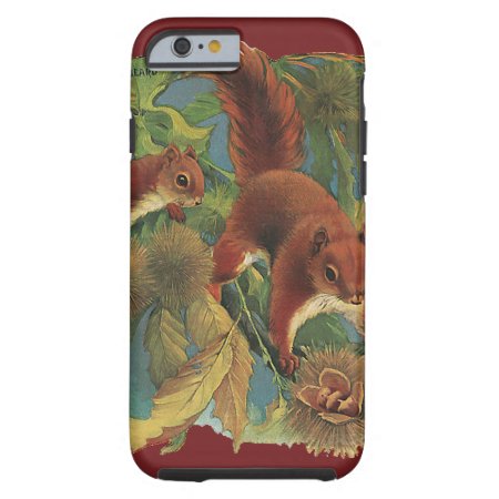 Vintage Squirrels, Wild Animals, Forest Creatures Tough iPhone 6 Case