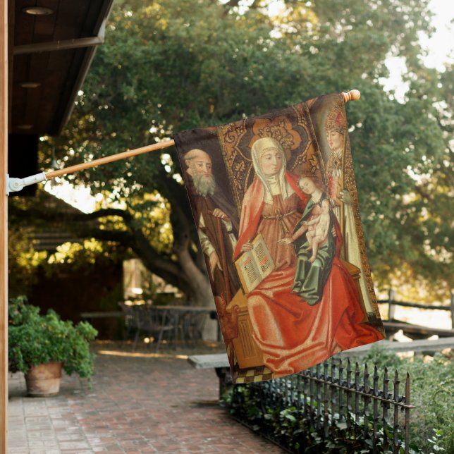 Vintage St Anne and Virgin Mary House Flag (In SItu)
