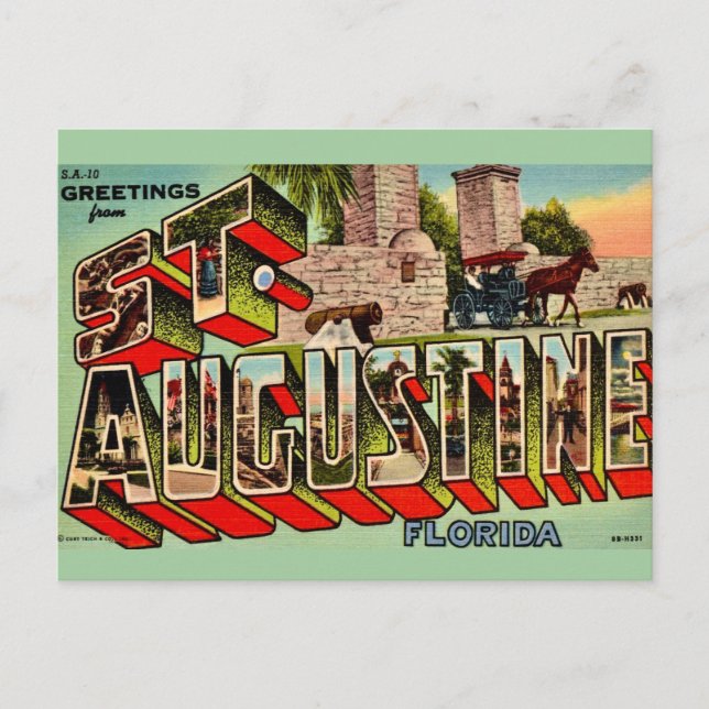 Vintage St Augustine Florida Postcard (Front)