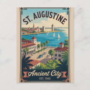 Vintage St. Augustine Florida Retro Travel Postcard
