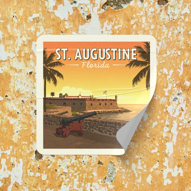 Vintage St. Augustine Florida Square Sticker (Creator Uploaded)