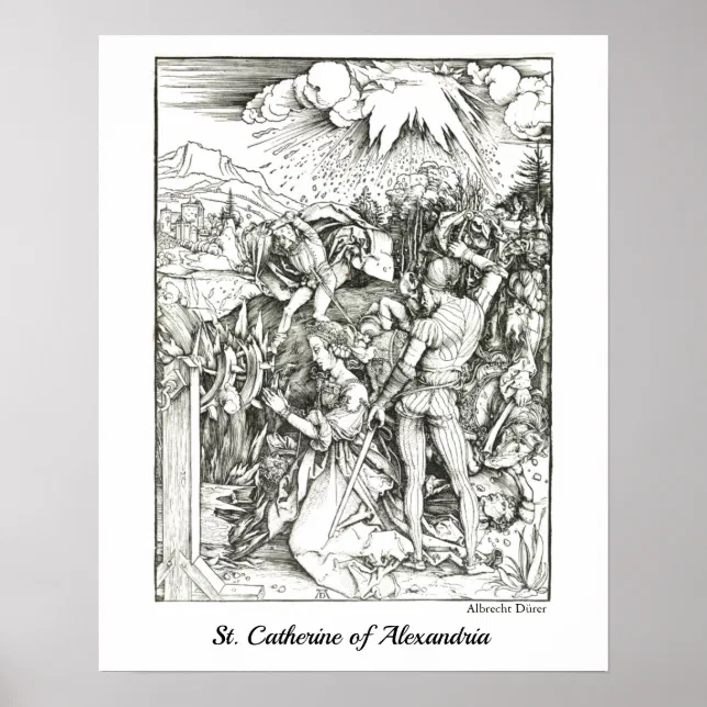 Vintage St. Catherine of Alexandria Medieval Art Poster | Zazzle