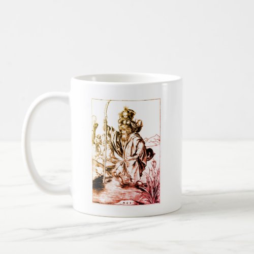 Vintage St Christopher Renaissance Art Catholic  Coffee Mug