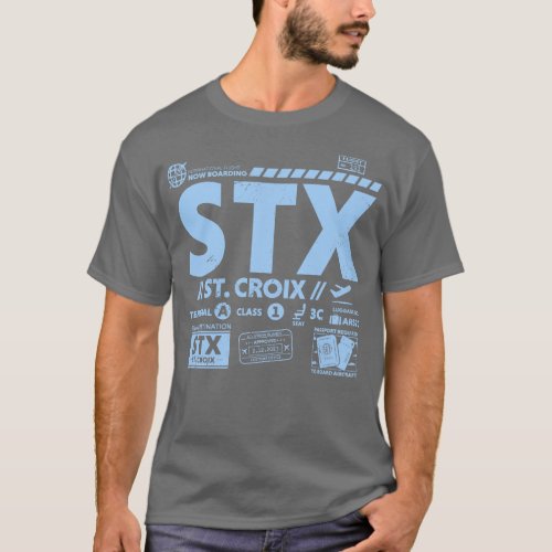 Vintage St Croix STX Airport Code Travel Day Retro T_Shirt