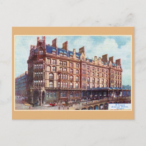 Vintage St Enoch railway station hotel Glasgow Postcard