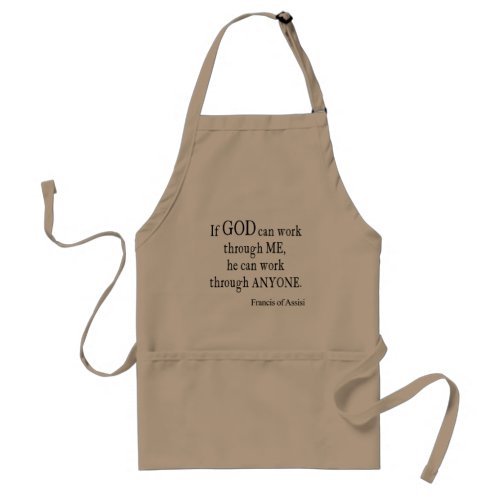 Vintage St Francis of Assisi God Religious Quote Adult Apron