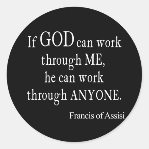 Vintage St Francis of Assisi God Religious Quote Classic Round Sticker
