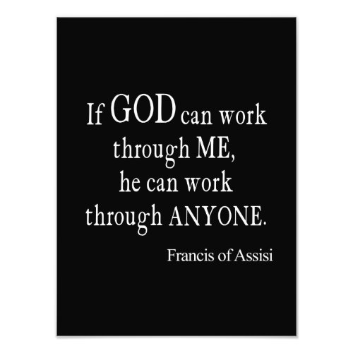 Vintage St Francis of Assisi God Religious Quote Photo Print