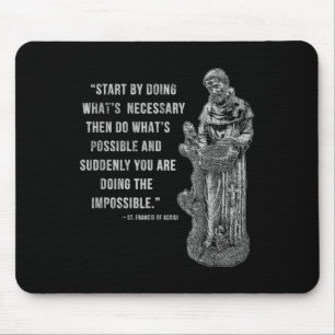 Vintage St. Francis Of Isi Quote Catholic Tees Uni Mouse Pad
