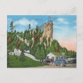 Vintage St. Ignace Michigan Postcard by thedustyattic at Zazzle