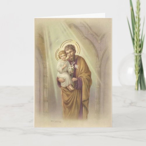 Vintage St Joseph Fathers Day Card