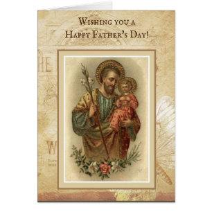 Vintage St. Joseph with Child Jesus Fathers Cards