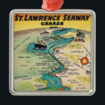 Vintage St Lawrence Seaway Ornament<br><div class="desc">A colorful illustration of the St. Lawrence Seaway repurposed on an ornament.</div>