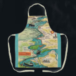 Vintage St Lawrence Seaway Postcard  Apron<br><div class="desc">A colorful illustration of the St. Lawrence Seaway repurposed on an apron.</div>