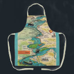 Vintage St Lawrence Seaway Postcard  Apron<br><div class="desc">A colorful illustration of the St. Lawrence Seaway repurposed on an apron.</div>