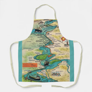 Vintage St Lawrence Seaway Postcard  Apron