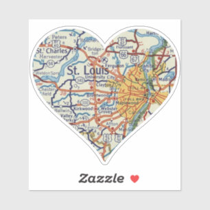 Vintage St. Louis Map Sticker