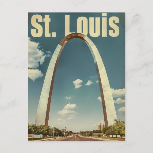 Vintage St Louis Travel Poster Postcard