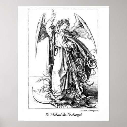 Vintage St Michael the Archangel Adult Coloring Poster