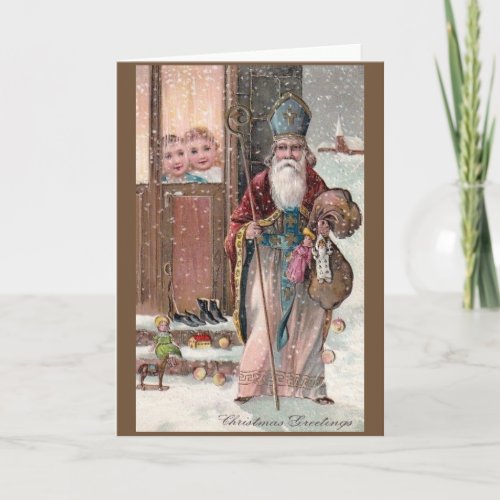 Vintage St Nicholas Christmas Greeting Card