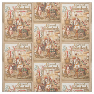 Vintage St. Nicholas Dutch St. Nick Sinterklaas Fabric