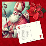 Vintage St. Nicholas Prayer for Feast Day Postcard<br><div class="desc">Celebrate the spirit of Christmas with this charming post card featuring a vintage illustration of St. Nicholas. Dressed in traditional bishop's attire and set against a snowy landscape, St. Nicholas brings gifts to delighted children, capturing the essence of generosity and goodwill. Perfect for your holiday mail, this post card adds...</div>