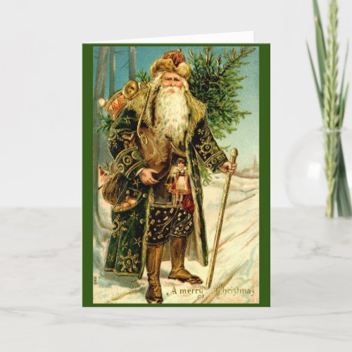 Vintage St Nicholas Santa Christmas Card