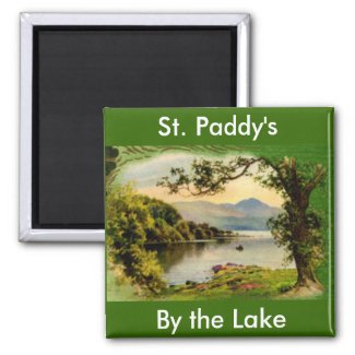 Vintage St. Paddy's By the Lake Fridge Magnet