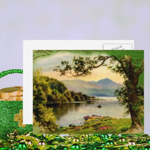 Vintage St Paddys By the Lake Postcard