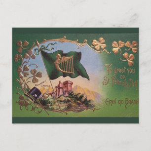 Vintage St. Patrick's Day Blarney Castle Postcard