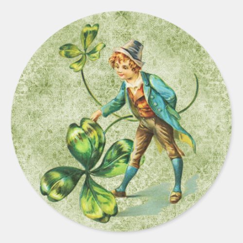 Vintage St Patricks Day Classic Round Sticker