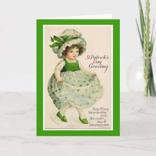 Vintage St Patricks Day Dancer Greeting Card