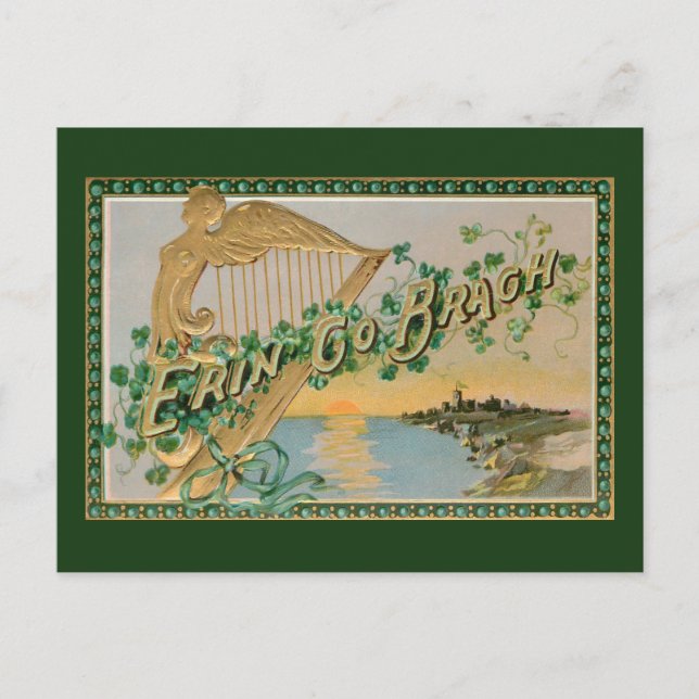 Vintage St. Patrick's Day Erin Go Bragh Postcard (Front)