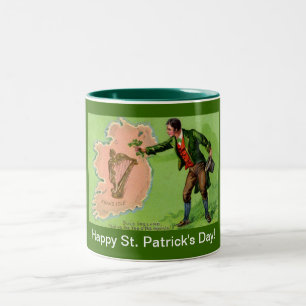 Vintage St. Patrick's Day Erin's Isle Two-Tone Coffee Mug
