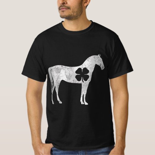Vintage St Patricks Day Funny Horse Irish Horse S T_Shirt