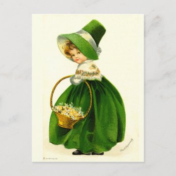 Vintage St. Patrick's Day Girl Postcard by HolidayBug at Zazzle