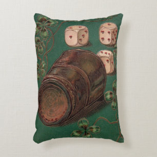Vintage St. Patrick's Day, Good Luck Irish Dice Accent Pillow
