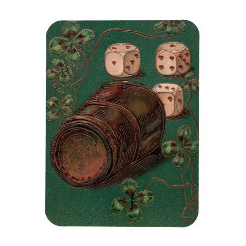 Vintage St Patricks Day Good Luck Irish Dice Magnet