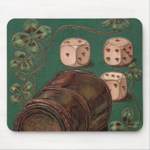 Vintage St. Patrick's Day, Good Luck Irish Dice Mouse Pad