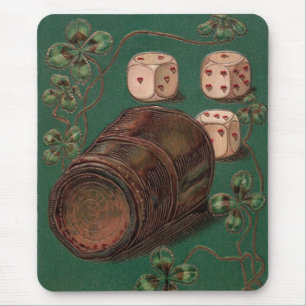 Vintage St. Patrick's Day, Good Luck Irish Dice Mouse Pad