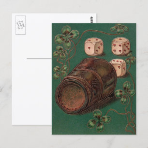 Vintage St. Patrick's Day, Good Luck Irish Dice Postcard
