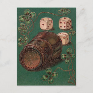 Vintage St. Patrick's Day, Good Luck Irish Dice Postcard