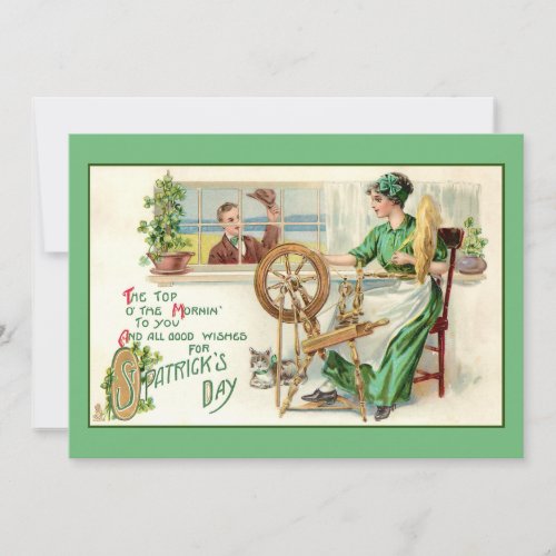 Vintage St Patricks Day Greeting Holiday Card