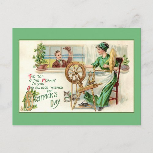 Vintage St Patricks Day Greeting Postcard