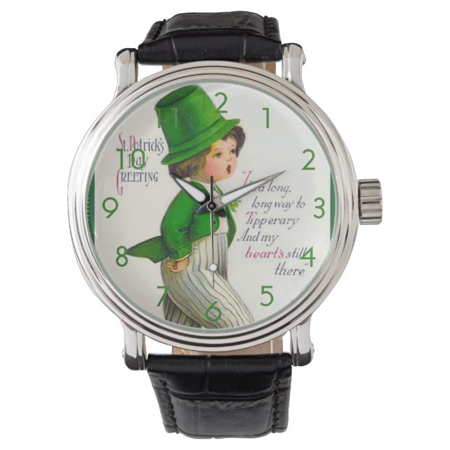 Vintage St. Patrick's Day Greeting Watch (Front)