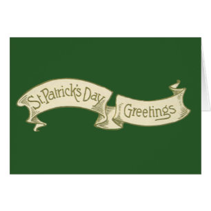 Vintage St. Patrick's Day Greetings Golden Banner