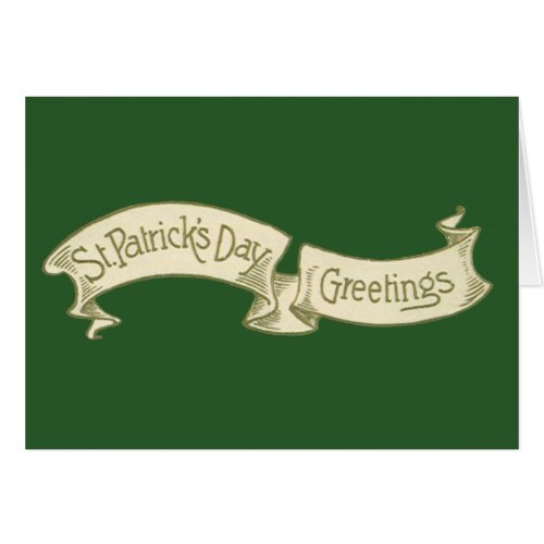 Vintage St Patricks Day Greetings Golden Banner