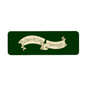 Vintage St. Patrick's Day Greetings Golden Banner Label
