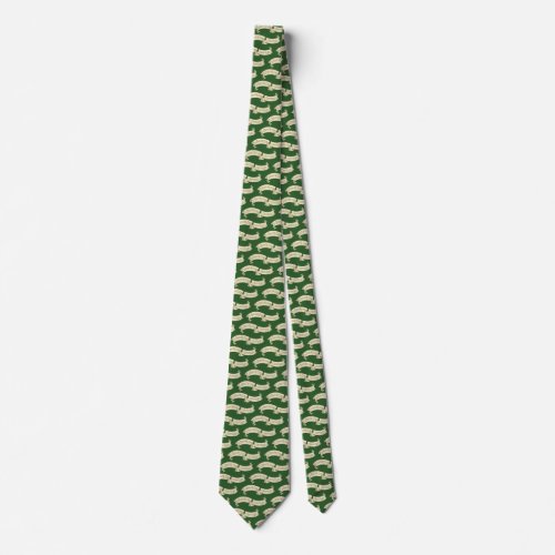 Vintage St Patricks Day Greetings Golden Banner Neck Tie